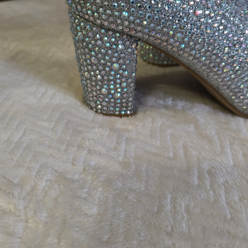 Silver FULL Rhinestone Ankle Booties - Picture 3 of 5